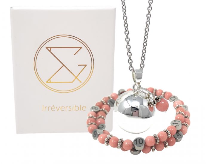 IRREVERSIBLE Coffret Bracelet d'Allaitement + Bola Quartz Rose