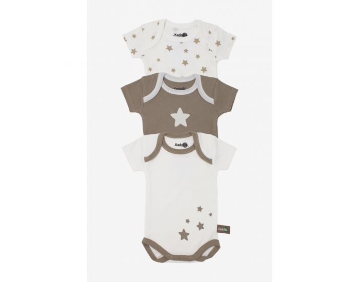KADOLIS Body Manches Courtes x3 Etoiles Beige