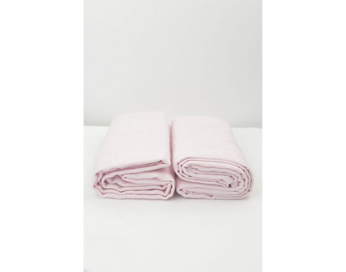 KADOLIS Lot de 2 Maxi Langes 100% Coton Bio imprims Etoiles Rose Ple