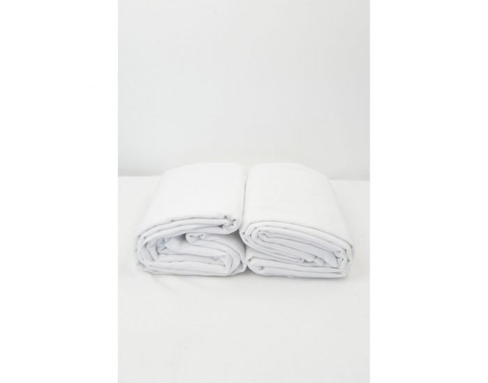 KADOLIS Lot de 2 Maxi Langes 100% Coton Bio Imprims Etoiles Blanc 120 x 120 cm