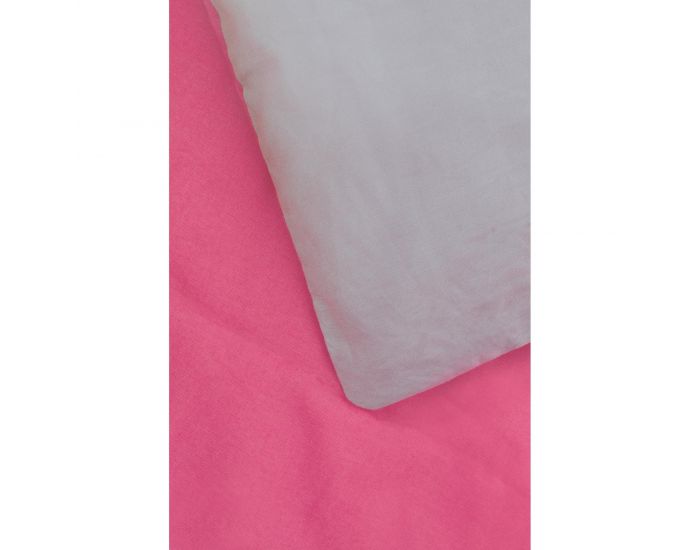KADOLIS Housse de couette Bb + taie Bicolore Fuschia 100 x 140 cm