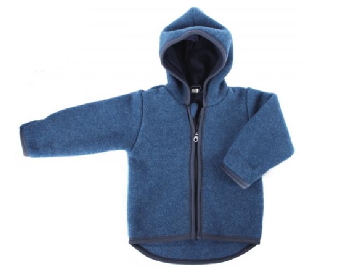 IOBIO Blouson Bb - Polaire de Laine - Bleu Jeans