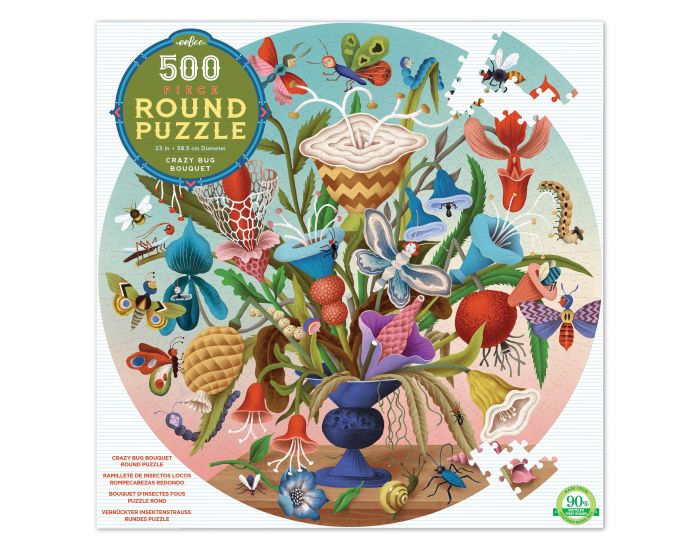 EEBOO Puzzle 500 Pices - Le Bouquet et Ses Insectes - Ds 8 ans