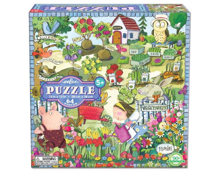 EEBOO Puzzle 64p - Un Jardin - Ds 5 ans