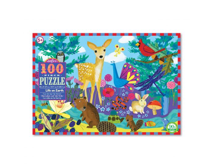 EEBOO Puzzle 100 Pices - La Vie sur Terre - Ds 5 ans