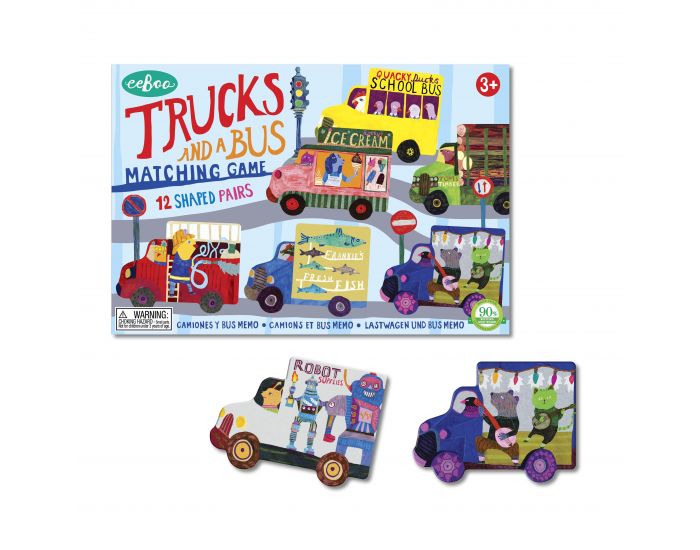 EEBOO Grand Memory Camions - Ds 3 ans