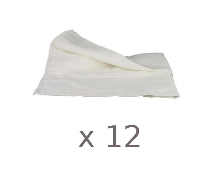 Lot de 12 Langes Pr�-pli�s 30 x 40 cm