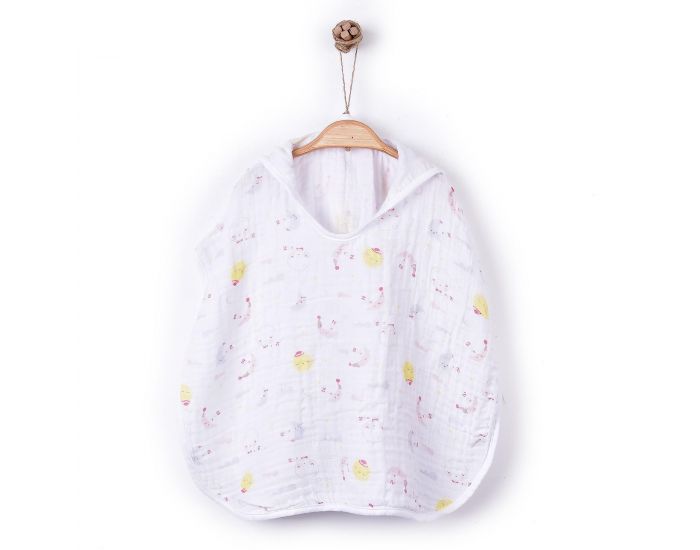 BEBESEO Peignoir Poncho Rose - 1-2 ans