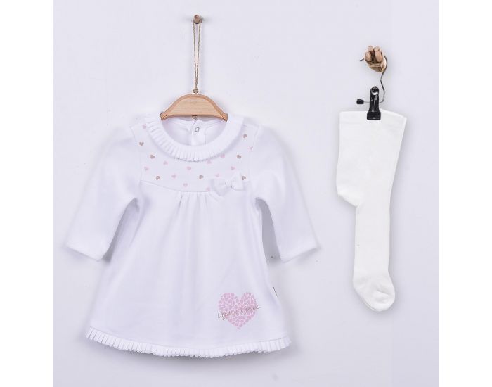 BEBESEO Robe Blanche Col Claudine - Coton Bio