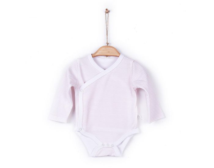 BEBESEO Body Kimono Manches Longues - Rose 6-9 mois