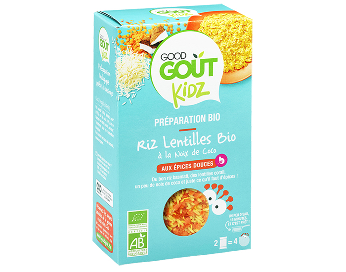 GOOD GOUT KIDZ Riz Lentilles  la Noix de coco - 240g - Ds 3 ans