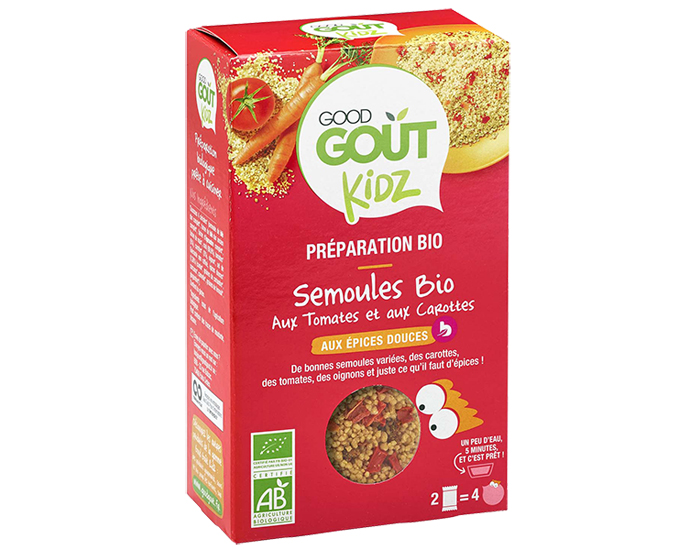GOOD GOUT KIDZ Semoule aux tomates et aux Carottes 240g - Ds 3 ans