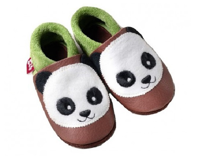 POLOLO Chaussons en Cuir - Panda