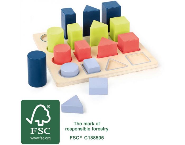 Plateau des Formes Gomtriques Colores - Ds 3 ans