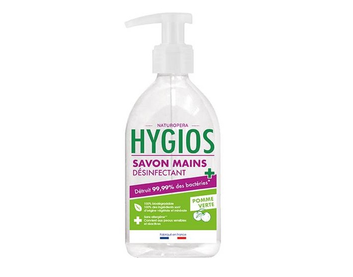 HYGIOS Savon Main Désinfectant Pomme 100% Végétal - 300 ml
