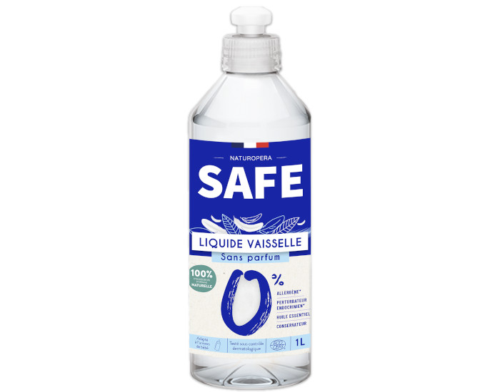 SAFE Liquide Vaisselle Sans Parfum Sans Allergne 1 L