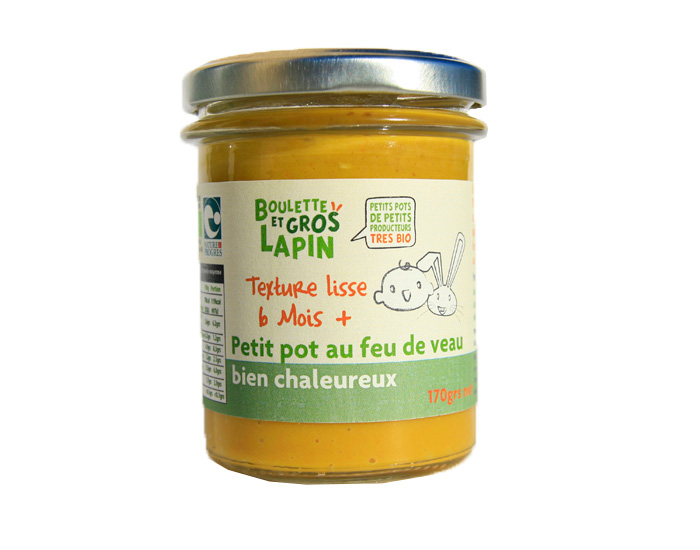 BOULETTE ET GROS LAPIN Petit Pot au Feu de Veau Bien Chaleureux - Ds 6 mois - 170 g