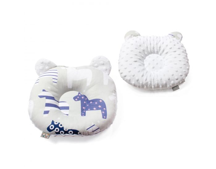 SEVIRA KIDS Coussin de maintien anti t�te plate - oreiller morphologique b�b� - Pony Blanc