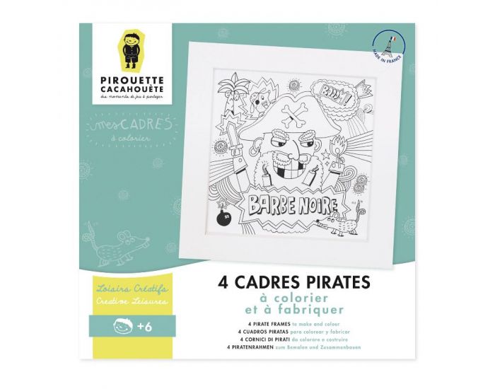 PIROUETTE CACAHOUETE 4 Cadres Pirate à Colorier - Dès 6 ans