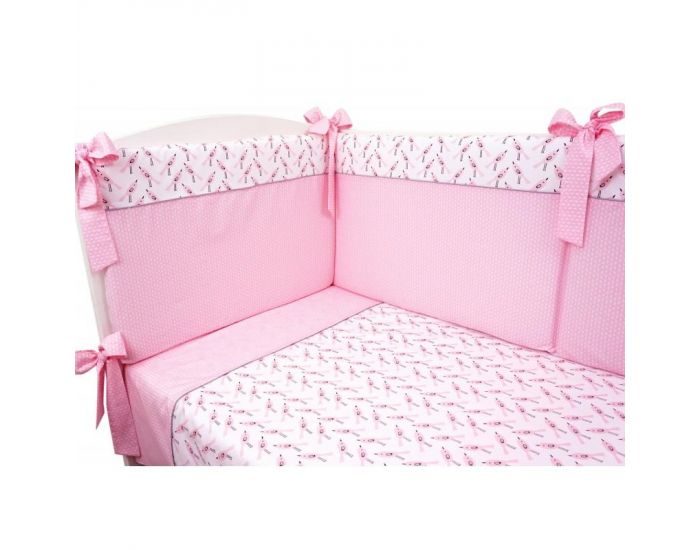 SEVIRA KIDS Parure de lit bb avec tour de lit design rversible - Alouette Rose Rose