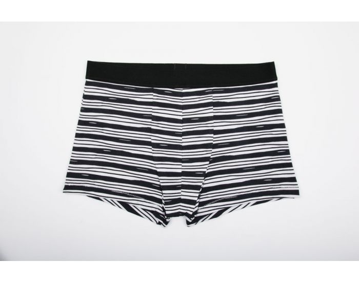 BIOLUNES Boxer en Coton Bio Noir et Blanc Lines