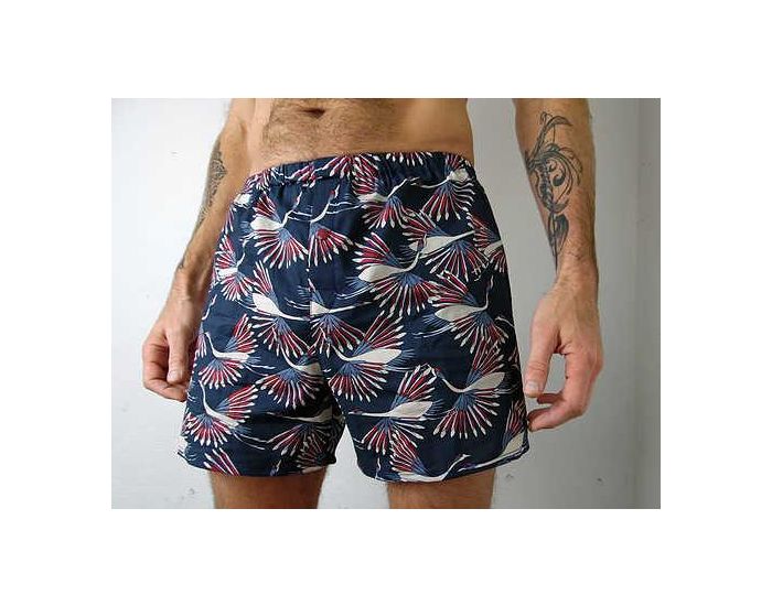 BIOLUNES Caleon en Coton Bio Bleu Vol de Grues