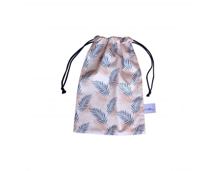 CAROTTE & CIE Pochon  Goter en Coton Feuillage rose