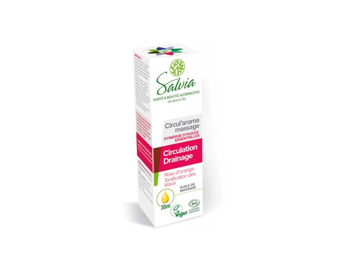 SALVIA NUTRITION Circul'Aroma Huile de Massage Bio aux Huiles Essentielles