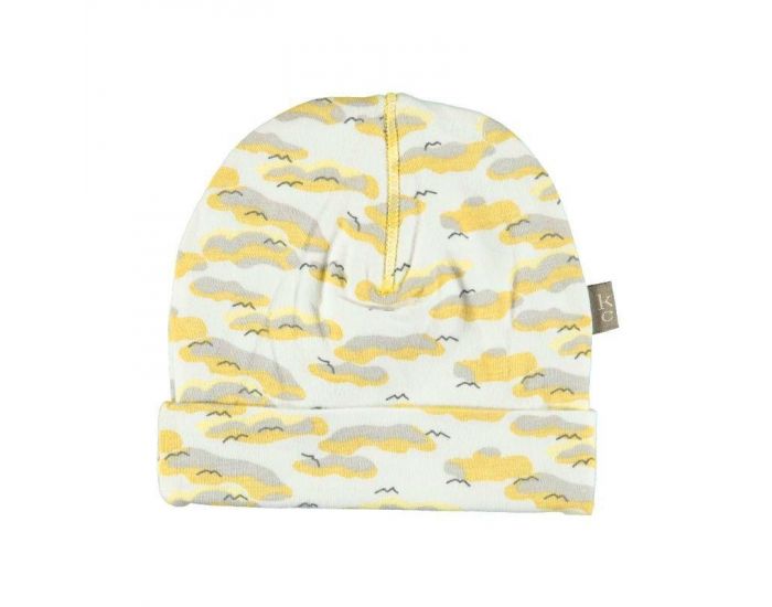 KIDSCASE Bonnet Naissance Bio - Nuages Jaunes