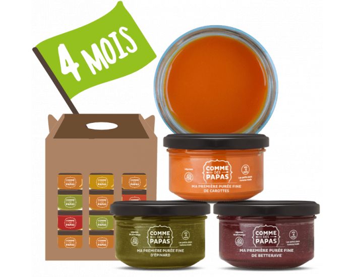 COMME DES PAPAS Pack 18 Repas Bio Pour Bb - Ds 4 Mois - Saison Printemps