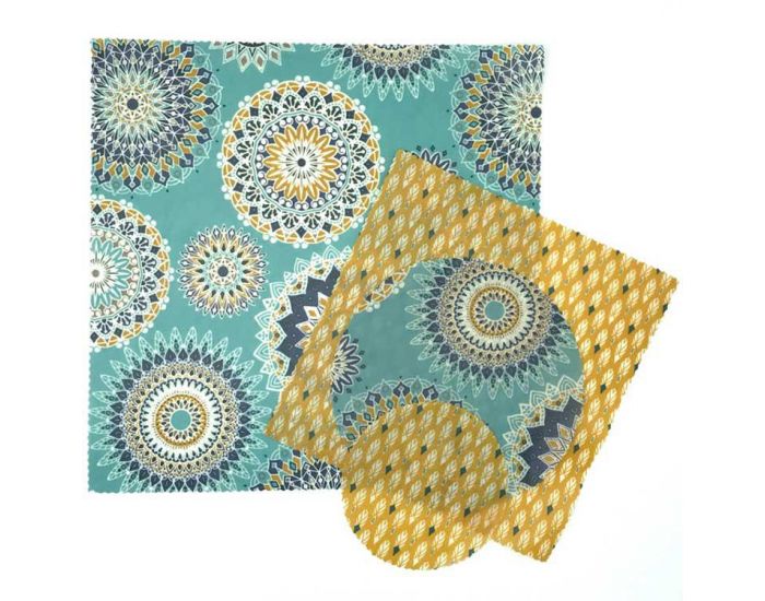 SLOW AND CO Kit dcouverte emballage rutilisable - 2 carrs + 2 ronds