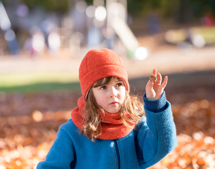 PICKAPOOH Bonnet Bb Polaire de Laine Milan - Orange