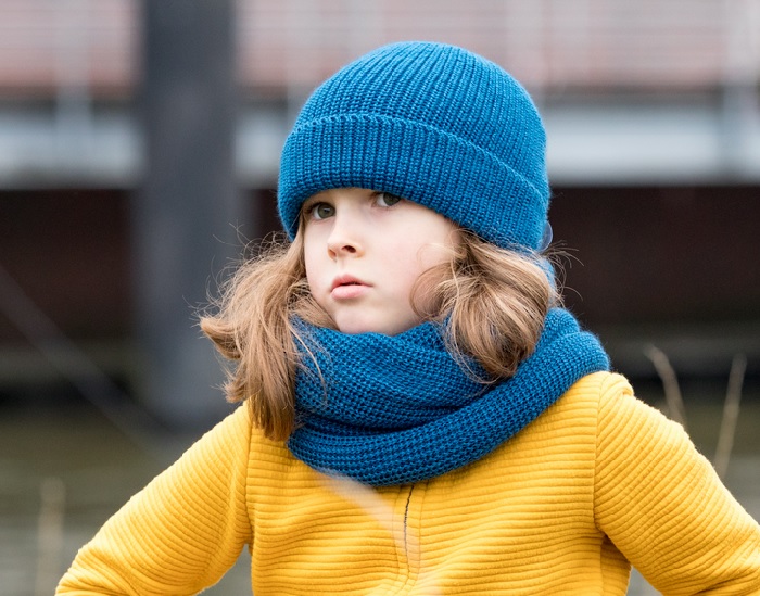 PICKAPOOH Snood en Laine Bb Enfant - Bleu 