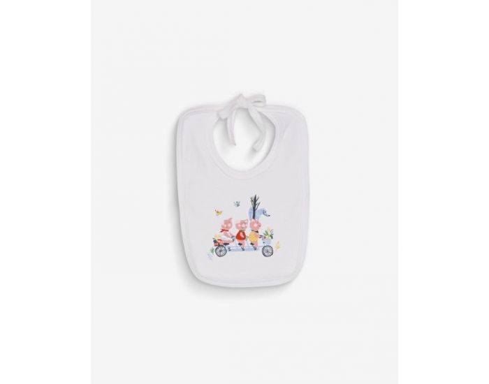  NOS POUSSINS CHRIS Bavoir Blanc 3 Petits Cochons Rouge