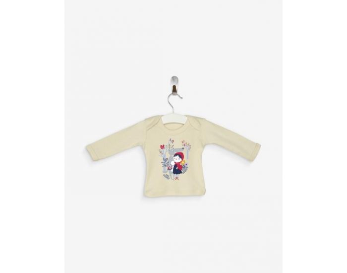 NOS POUSSINS CHRIS Tee-Shirt Manches Longues Naturel Petit Chaperon Rouge