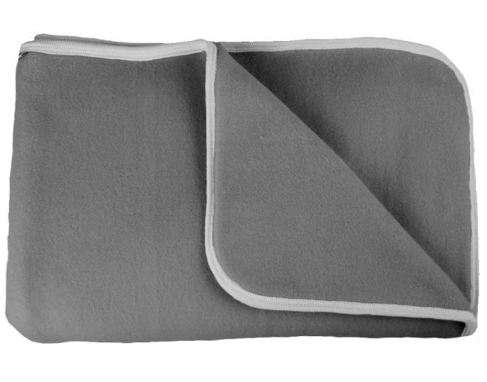 POPOLINI Couverture Polaire de Coton Bio - Anthracite - 90 x 70 cm