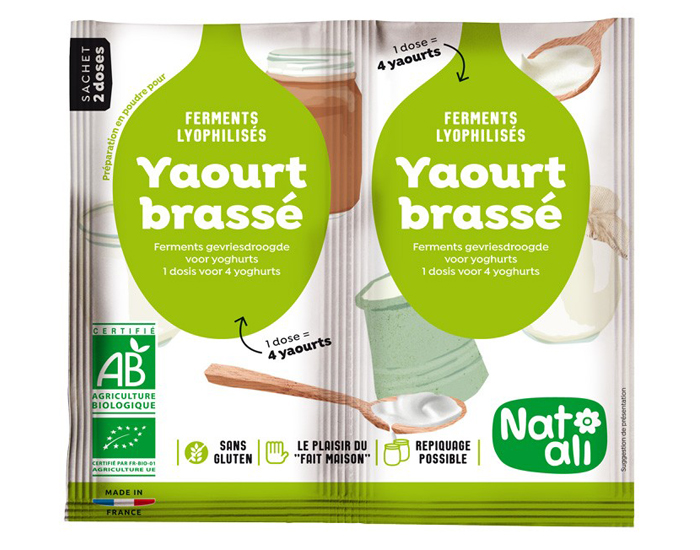 NAT-ALI Ferment pour Yaourt Brassé - 2 x 6 g