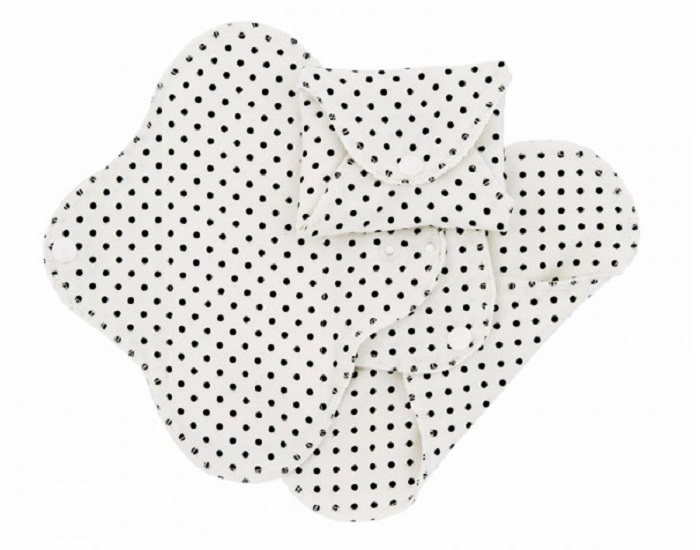 IMSE  Serviettes Hyginiques Lavables Active - Black Dots - Lot de 3