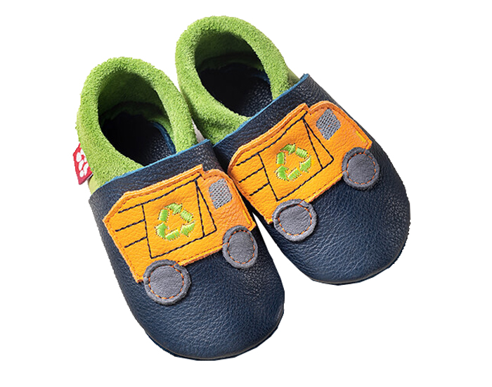 POLOLO Chaussons en Cuir Camion de Recyclage
