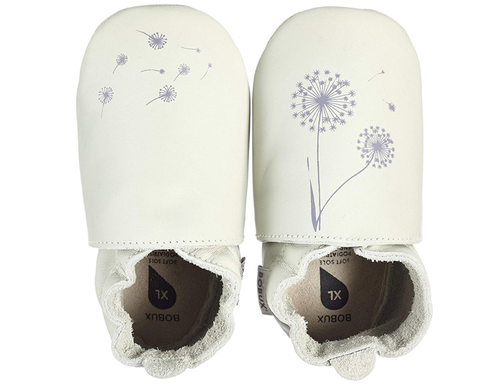 BOBUX Chaussons en Cuir - Dandelion Blanc