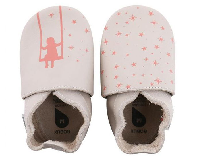 BOBUX Chaussons en Cuir - Dans les Etoiles Ecru