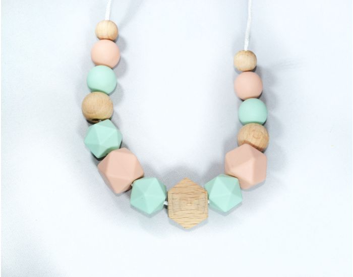 IRREVERSIBLE Collier d'allaitement Silicone et bois Gomtrique