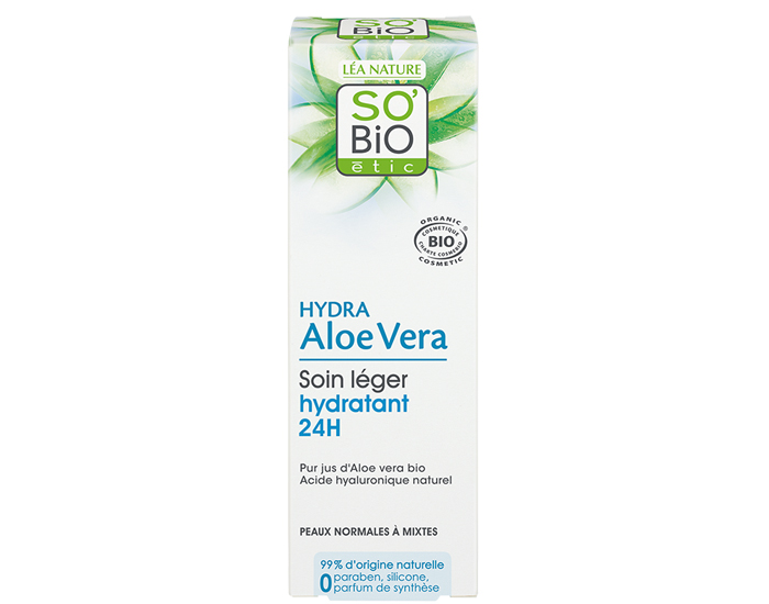 SO'BIO Soin Léger Hydratant 24H - Hydra Aloe Vera - 50 ml