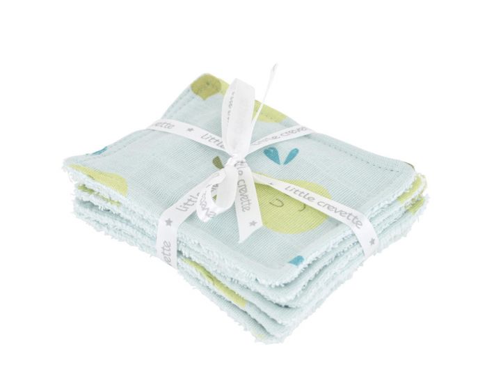 LITTLE CREVETTE Lot de 6 Lingettes Lavables Bb