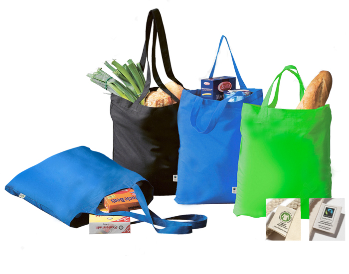 MEMO Cabas En Coton Bio Color - Anses Longues