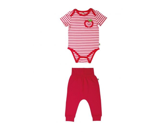 BEBESEO Ensemble Bio 2 Pices Body + Pantalon Rouge