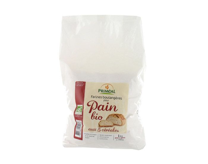 PRIMEAL Farine Boulang�re pour Pain Bio aux 5 C�r�ales 500 g