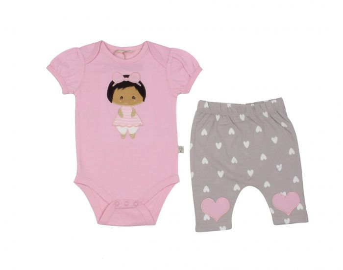BEBESEO Ensemble en Coton Bio Body + Pantalon