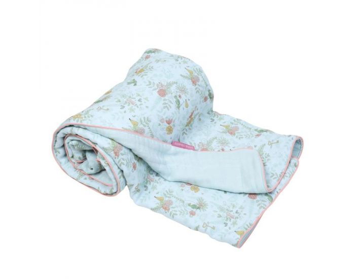 LITTLE CREVETTE Couverture en lange - Paradis - coton bio - 80x120 cm