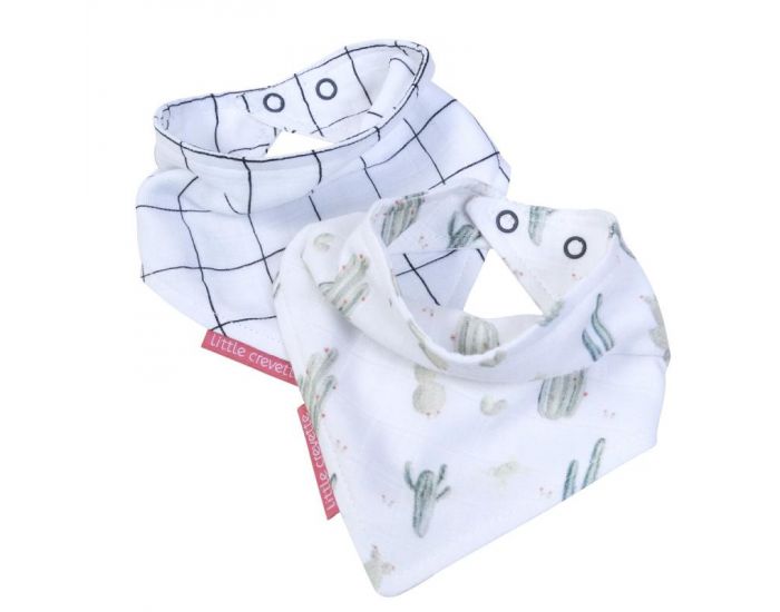 LITTLE CREVETTE Lot de 2 Bavoirs Bandana